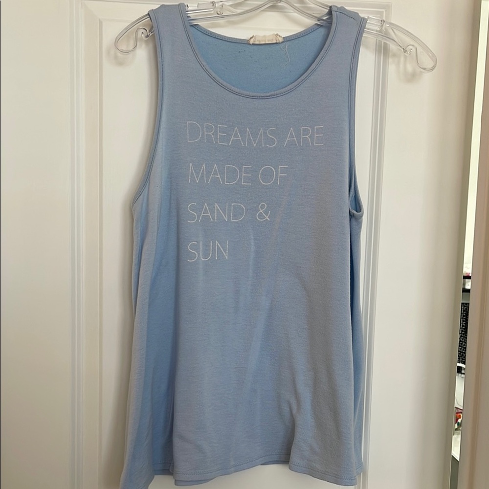 Altar'd State Blue Sleeveless Relaxed Tank Top